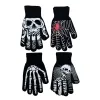 Black skuller-patterned cycling warm gloves for both men and women, anti-slip and breathable Item Picture